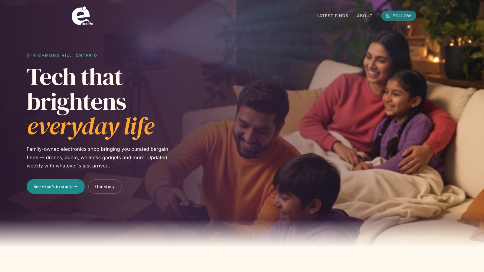 Excelife Showcase — Family-Owned Tech Boutique Landing Page