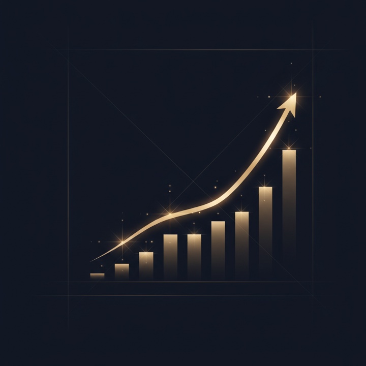 SEO growth chart — climbing Google rankings over time